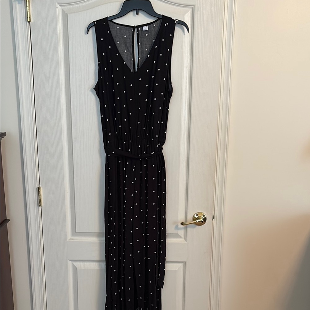 Elegant Black Polka Dot Jumpsuit